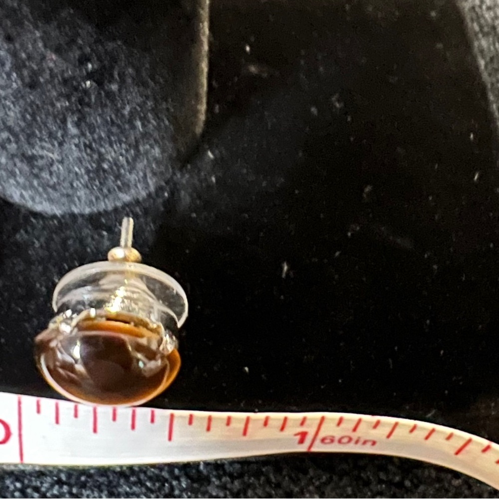 Tiger Eye Stud Earrings - Picture 3 of 3